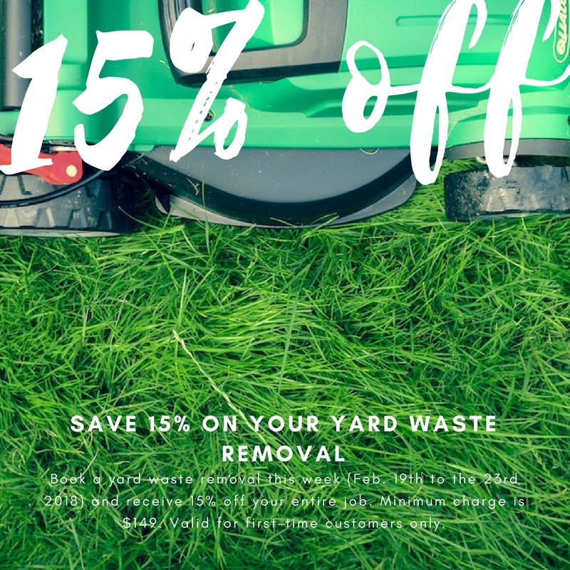 15% off yard waste removal