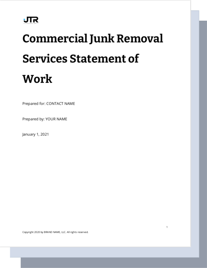 Junk Removal Proposal Template Download Junk Trash Removal®